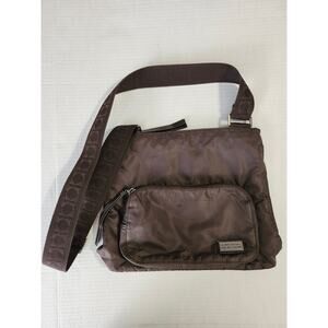 Kenneth Cole Reaction Brown Nylon Crossbody Shoulder Bag Travel Clean